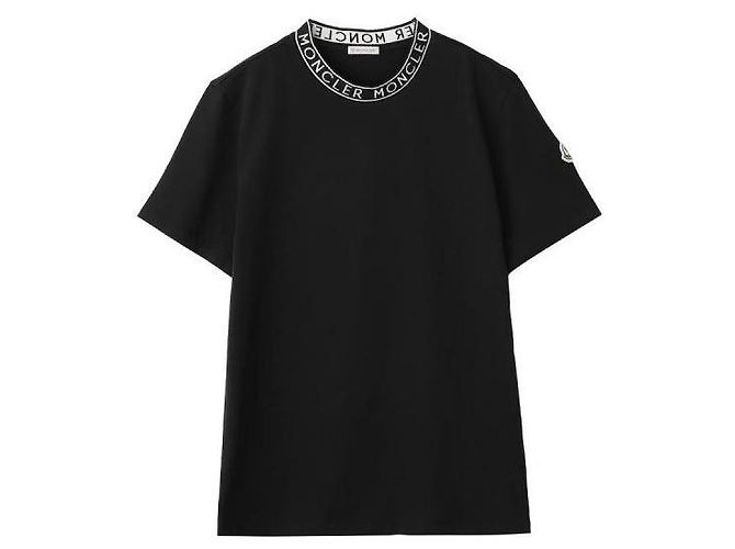 Moncler Baumwoll-T-Shirt mit Logo Schwarz - Ansicht 3