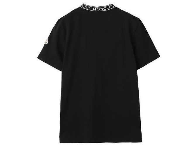 Moncler Baumwoll-T-Shirt mit Logo Schwarz - Ansicht 4