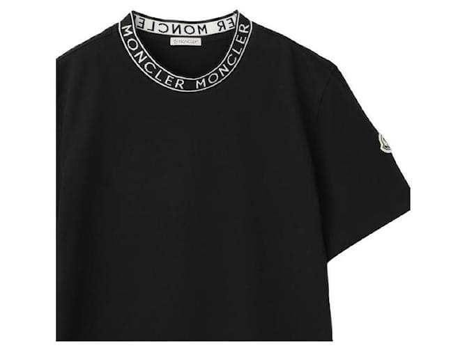 Moncler Baumwoll-T-Shirt mit Logo Schwarz - Ansicht 5