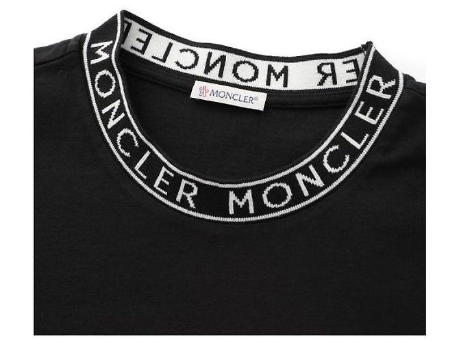 Moncler Baumwoll-T-Shirt mit Logo Schwarz - Ansicht 6