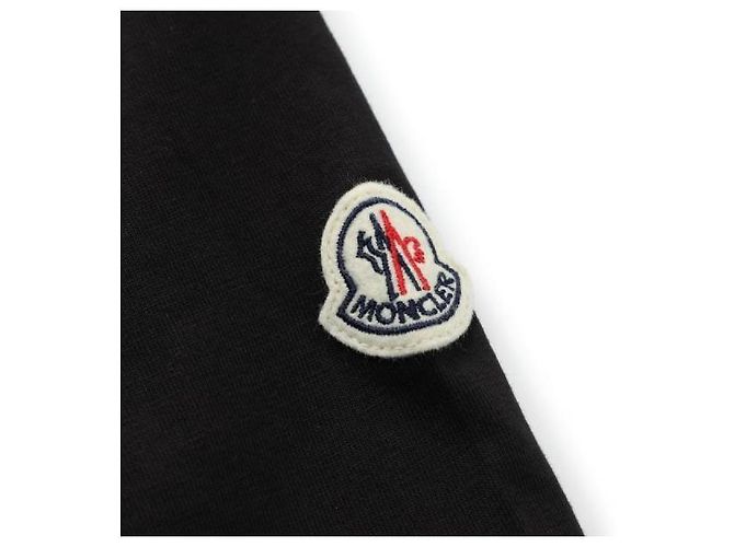 Moncler Baumwoll-T-Shirt mit Logo Schwarz - Ansicht 7