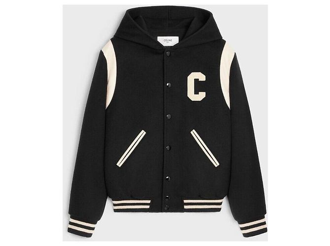 Céline Giacca Teddy con cappuccio in lana e cashmere Argento - vista 7