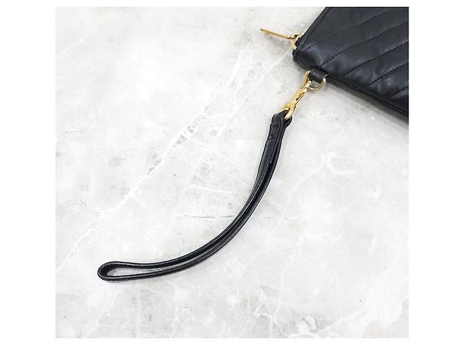 Saint Laurent Clutch con tracolla in pelle trapuntata - vista 6
