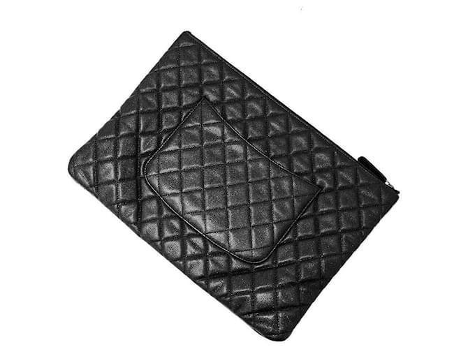 Chanel Clutch Caviar Large Nero - vista 3