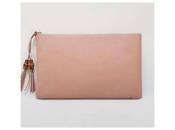 Bamboo Gucci Clutch in bambù rosa - vista 2