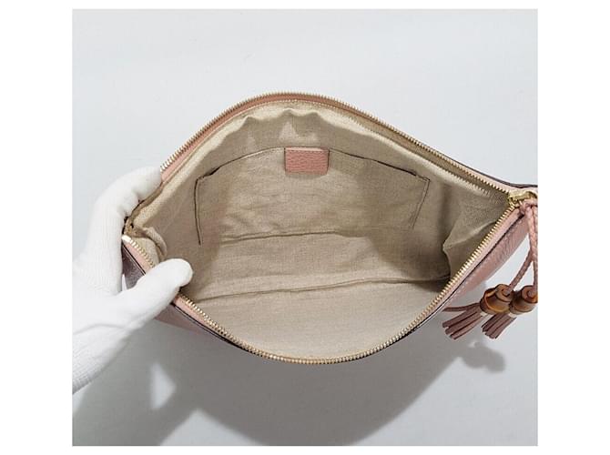 Bamboo Gucci Clutch in bambù rosa - vista 8