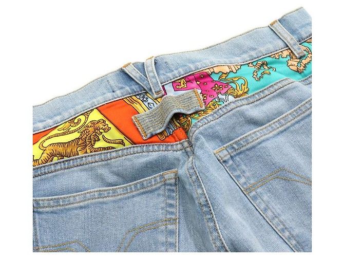 Versace Pantaloni in denim da uomo Royal Rebellion Print Blu - vista 10