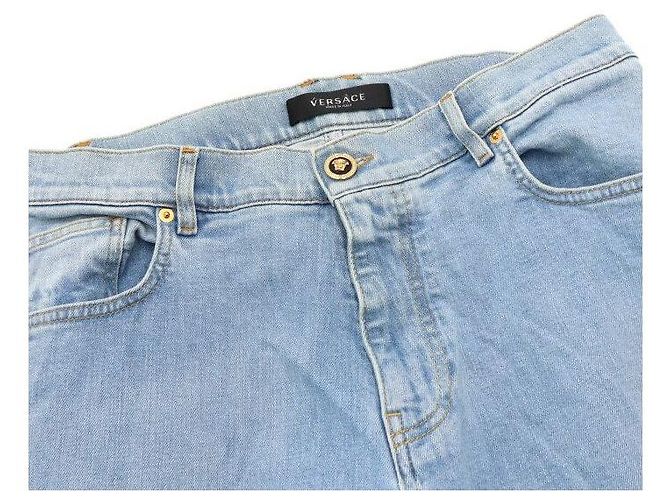 Versace Pantaloni in denim da uomo Royal Rebellion Print Blu - vista 5