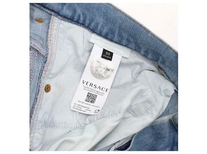 Versace Pantaloni in denim da uomo Royal Rebellion Print Blu - vista 7