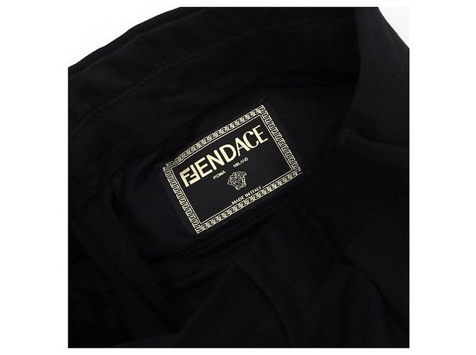 Fendi Herrenhose aus schwarzer Wolle mit FF-Clip - Ansicht 8