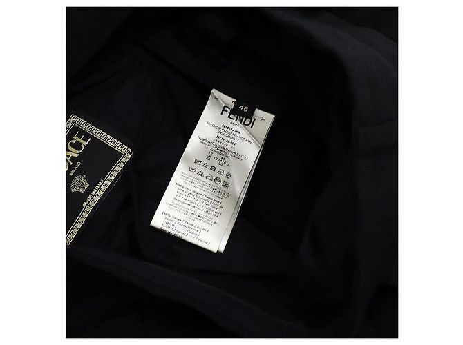 Fendi Herrenhose aus schwarzer Wolle mit FF-Clip - Ansicht 9