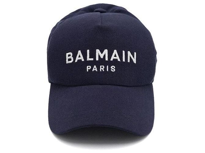 Balmain Unisex-Baseball-Kappe aus Baumwolle in Navy mit Logo - Ansicht 3