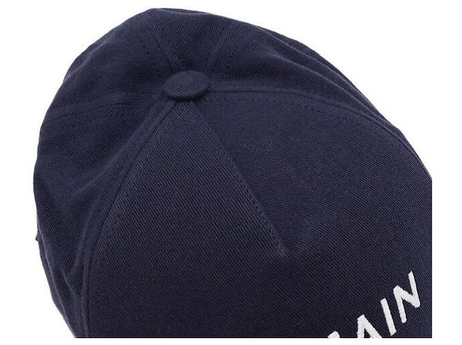 Balmain Unisex-Baseball-Kappe aus Baumwolle in Navy mit Logo - Ansicht 5