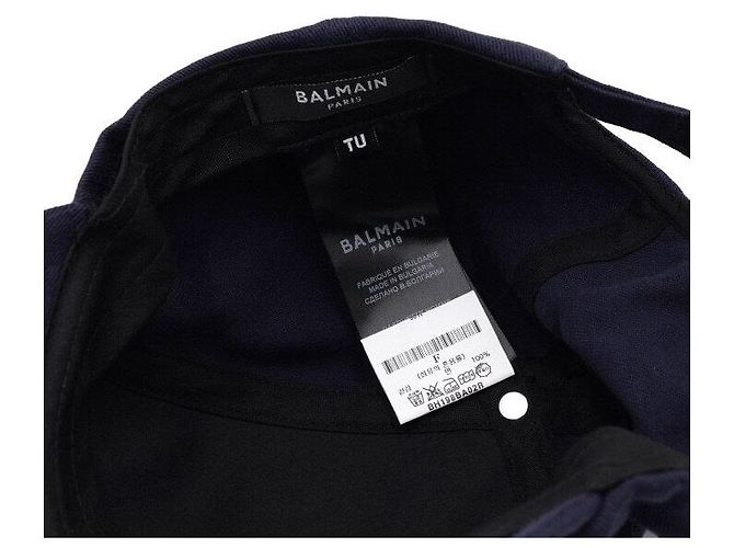 Balmain Unisex-Baseball-Kappe aus Baumwolle in Navy mit Logo - Ansicht 8