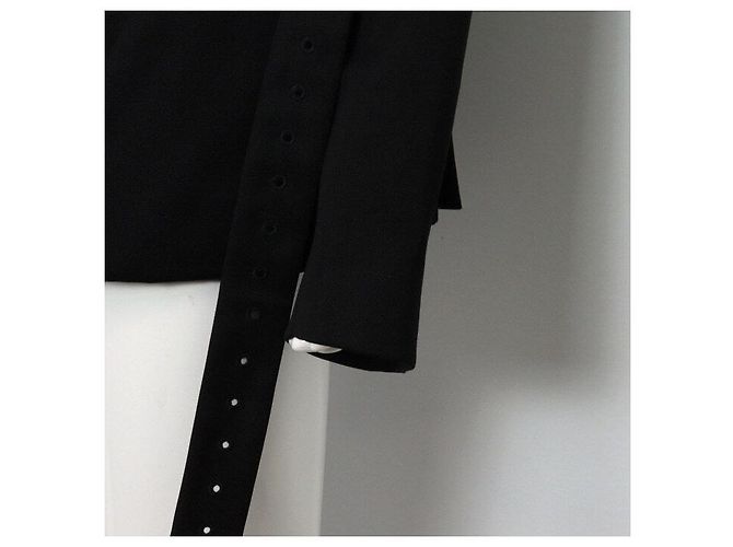 Louis Vuitton Wool Belted Point Blazer Men's Jacket Black - view 3
