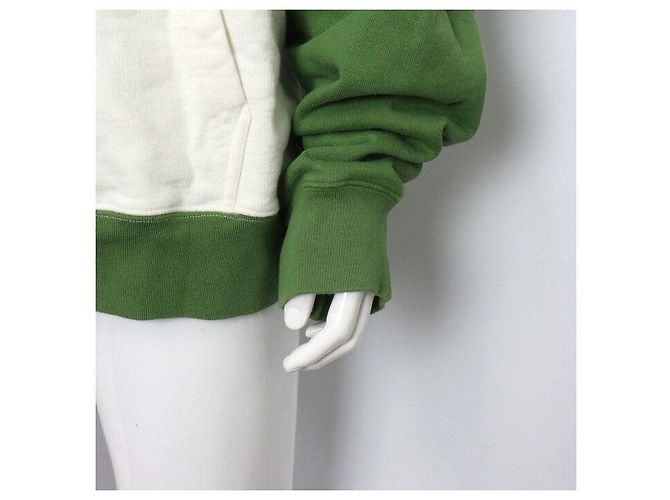 Dior Sudadera con capucha oversized de algodón blanco verde - vista 3