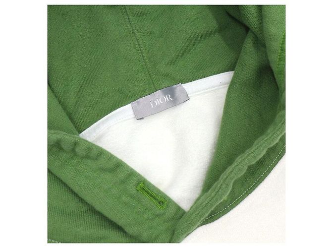 Dior Sudadera con capucha oversized de algodón blanco verde - vista 5
