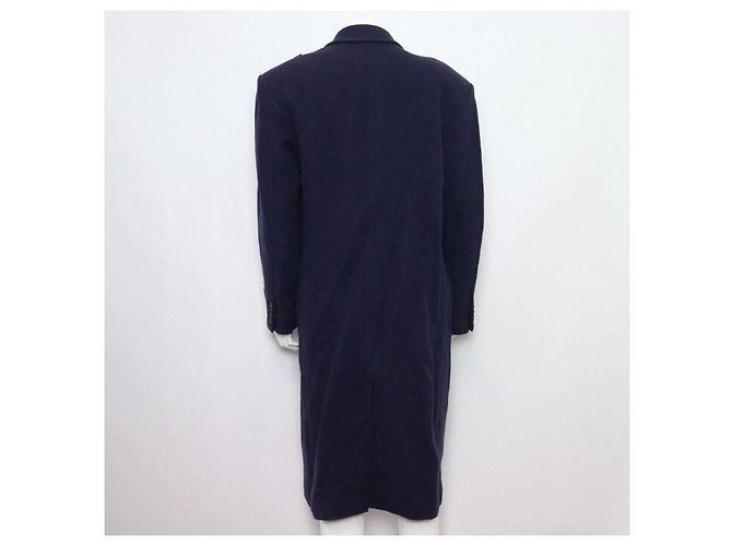 Balenciaga Navy Wool Cotton Double Button Men's Coat Blue - view 4