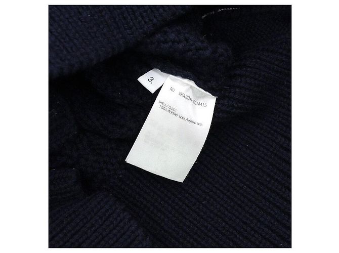 Thom Browne Navy Aran Cable Sweater Bars Men's Knit Blue - view 7