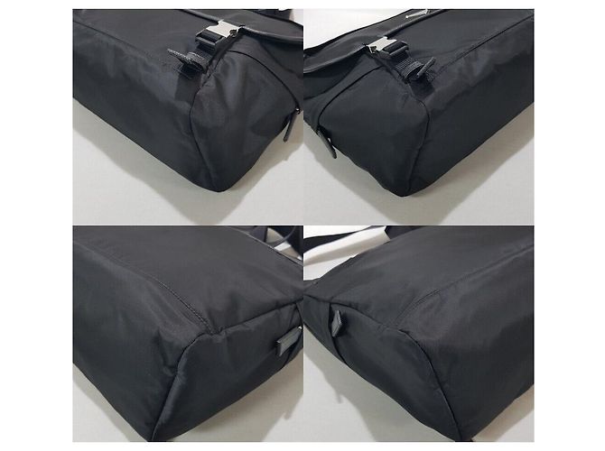 Prada Borsa a tracolla in Re-Nylon e pelle Saffiano Nero - vista 7