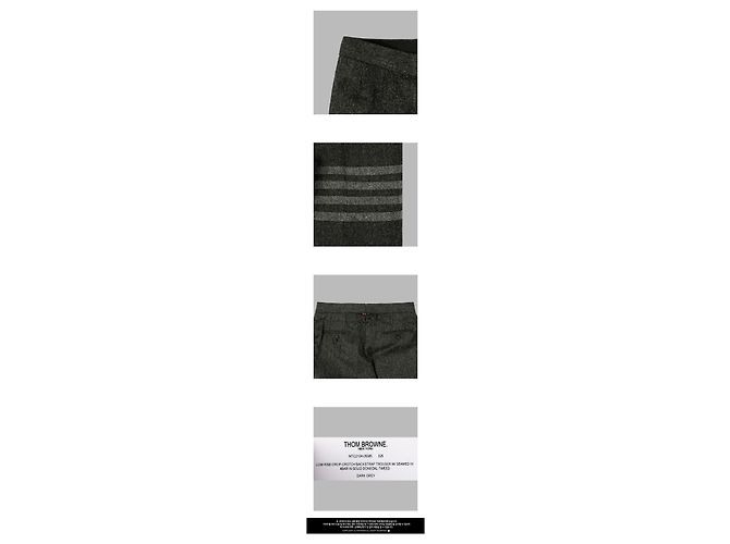 Thom Browne Calças Diagonal Tweed Low Backstrap Gray - vista 3