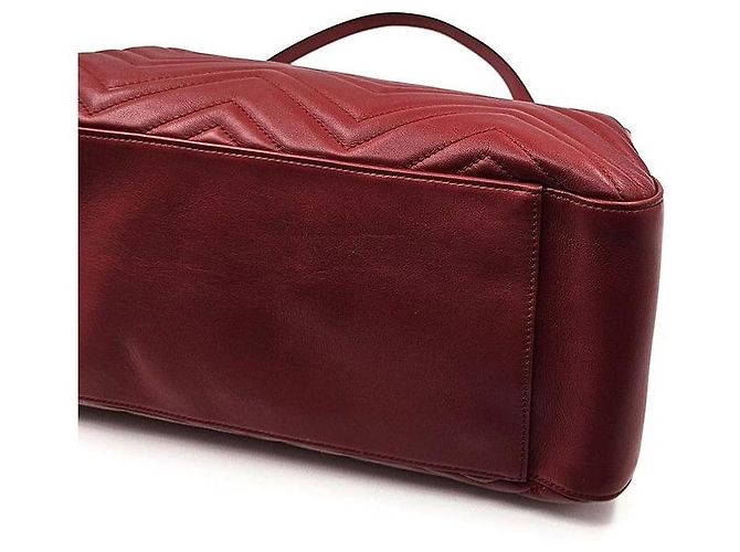 Gucci Borsa a tracolla con catena GG Marmont matelassé Rosso - vista 6