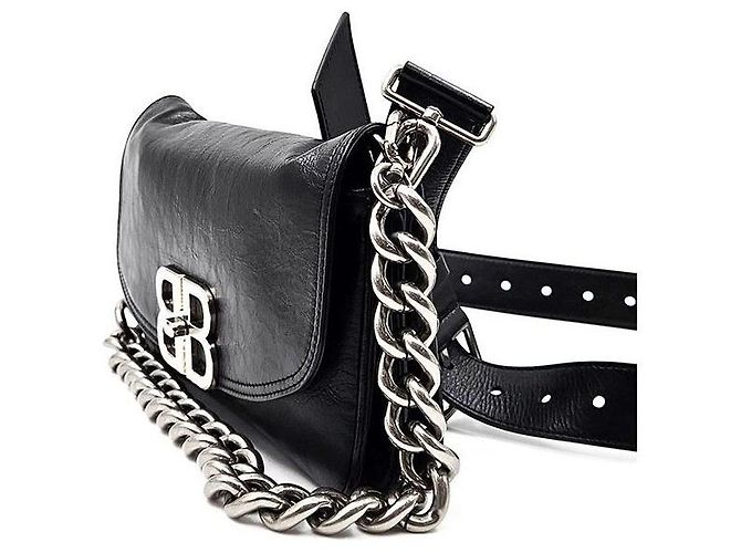 Balenciaga Borsa a tracolla BB Flap Nero - vista 2