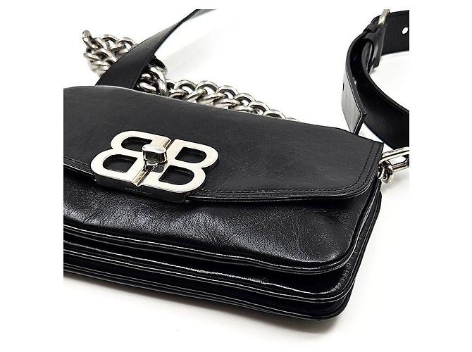 Balenciaga Borsa a tracolla BB Flap Nero - vista 6