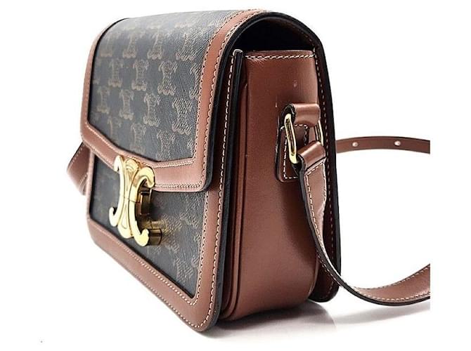 Céline Borsa a tracolla sottile Celine Triomphe Marrone - vista 2