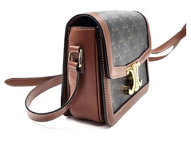 Céline Borsa a tracolla sottile Celine Triomphe Marrone - vista 3