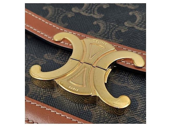 Céline Borsa a tracolla sottile Celine Triomphe Marrone - vista 5