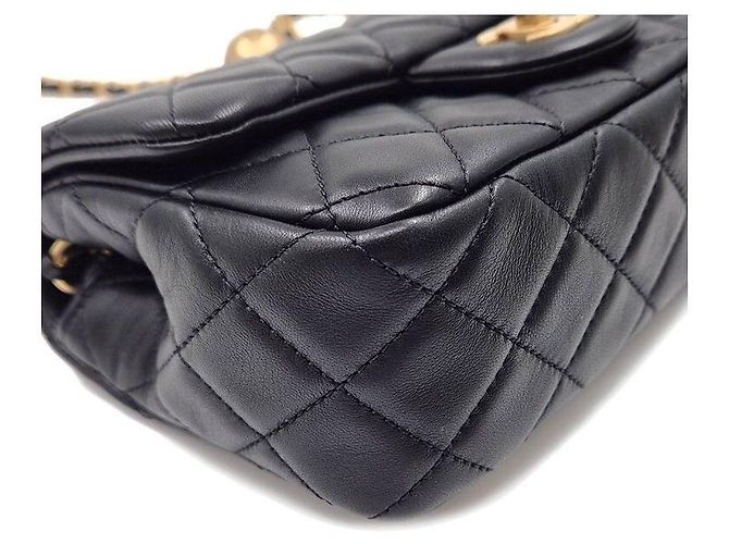 Chanel Borsa a tracolla Lambskin Classic New Mini Golden Ball Nero - vista 8