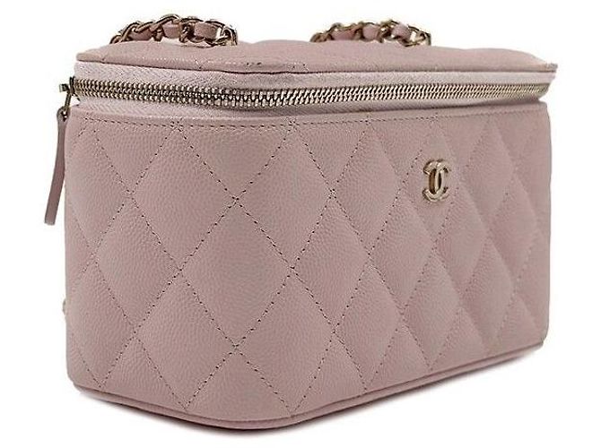 Chanel Borsa a tracolla Vanity in Caviar Rosa - vista 3