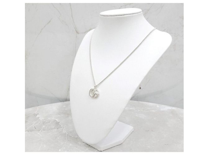 Gucci Collana con pendente GG Marmont argento - vista 2
