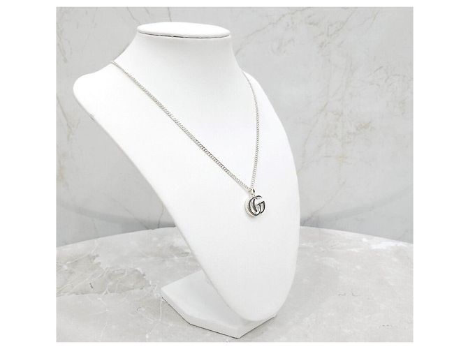 Gucci Collana con pendente GG Marmont argento - vista 3