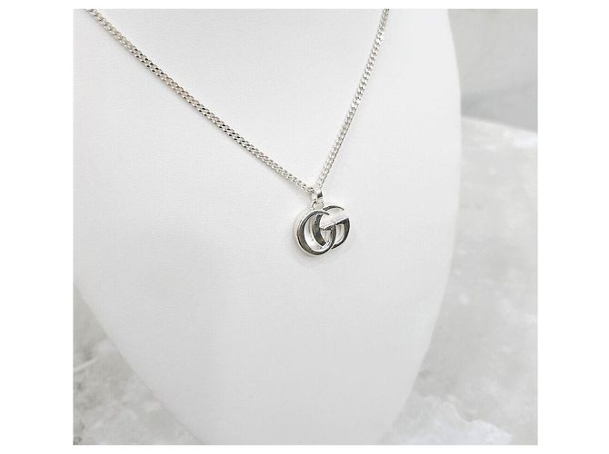 Gucci Collana con pendente GG Marmont argento - vista 4