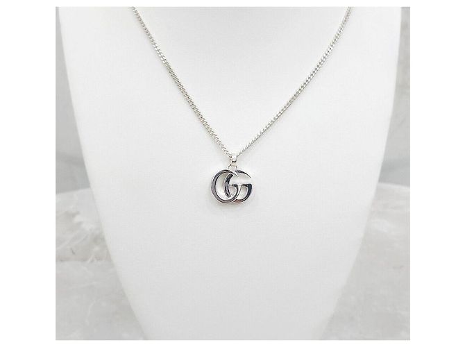 Gucci Collana con pendente GG Marmont argento - vista 5