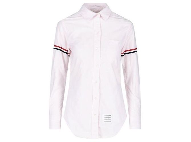 Thom Browne Camicia Oxford a righe classiche con colletto rotondo e polsini - vista 3