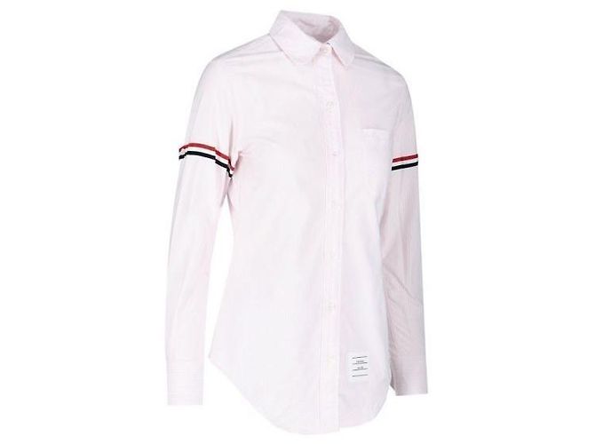 Thom Browne Camicia Oxford a righe classiche con colletto rotondo e polsini - vista 4