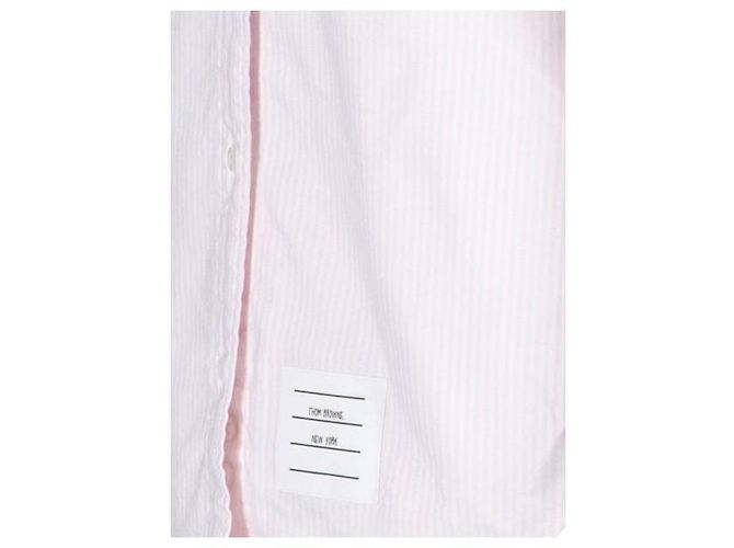 Thom Browne Camicia Oxford a righe classiche con colletto rotondo e polsini - vista 6
