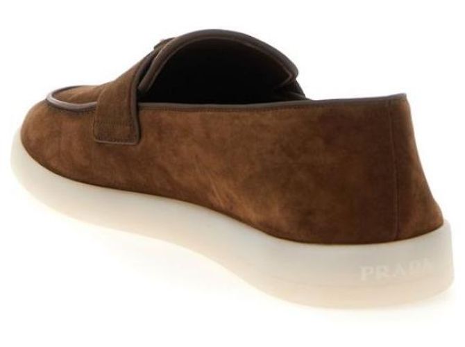 Prada Mocassini in camoscio con logo triangolare - vista 5