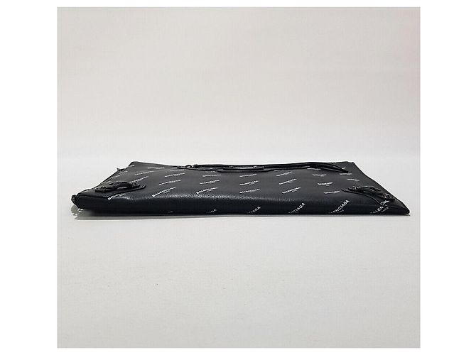 Balenciaga Clutch Classica Multi-Logo Nero - vista 5