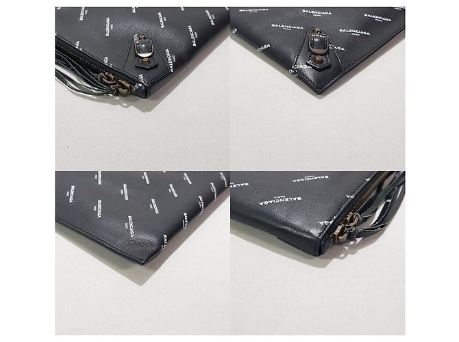 Balenciaga Clutch Classica Multi-Logo Nero - vista 6