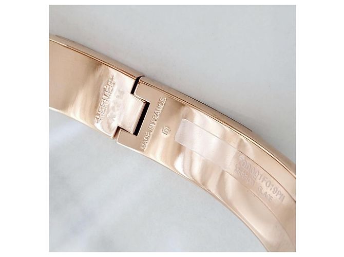 Hermès Bracciale Rigido Blanc da Donna Maron Glace Rose Gold Rosa - vista 10