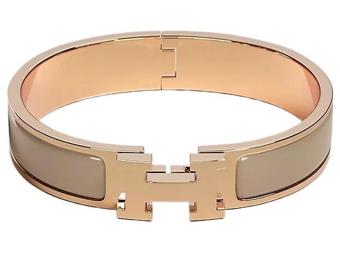 Hermès Bracciale Rigido Blanc da Donna Maron Glace Rose Gold Rosa - vista 2