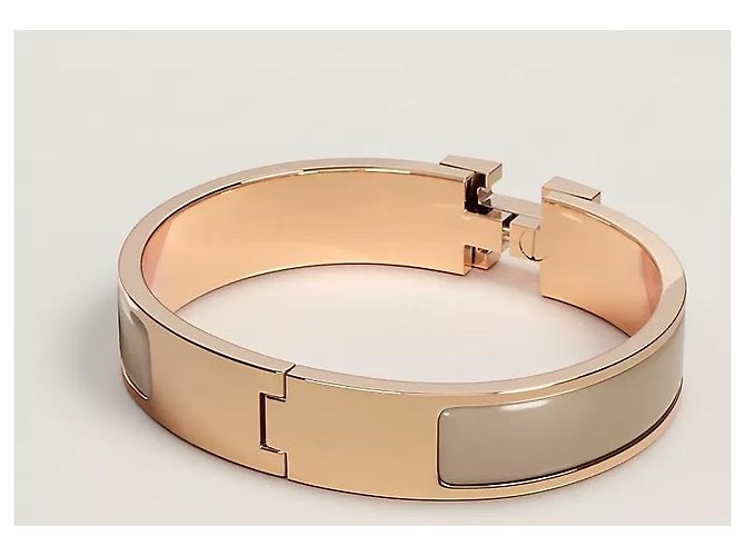 Hermès Bracciale Rigido Blanc da Donna Maron Glace Rose Gold Rosa - vista 4