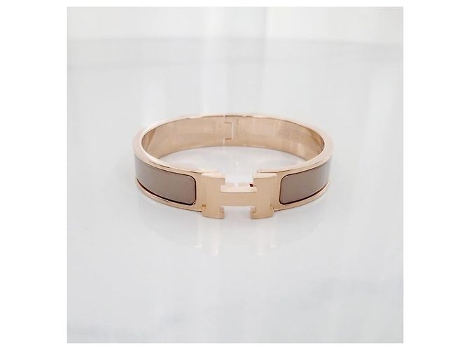 Hermès Bracciale Rigido Blanc da Donna Maron Glace Rose Gold Rosa - vista 5