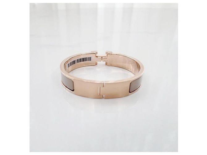 Hermès Bracciale Rigido Blanc da Donna Maron Glace Rose Gold Rosa - vista 6