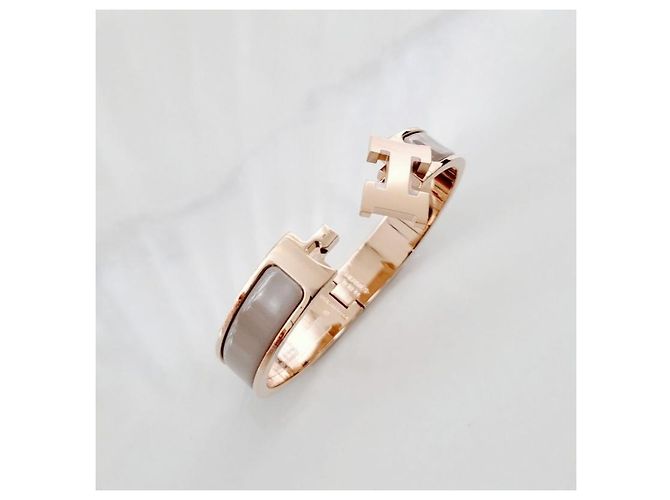Hermès Bracciale Rigido Blanc da Donna Maron Glace Rose Gold Rosa - vista 9