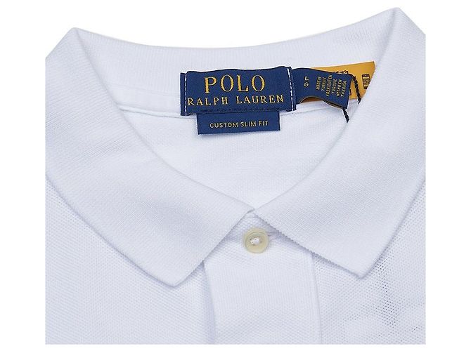 Ralph Lauren Herren Polo T-Shirt mit gesticktem Pony Weiß - Ansicht 4